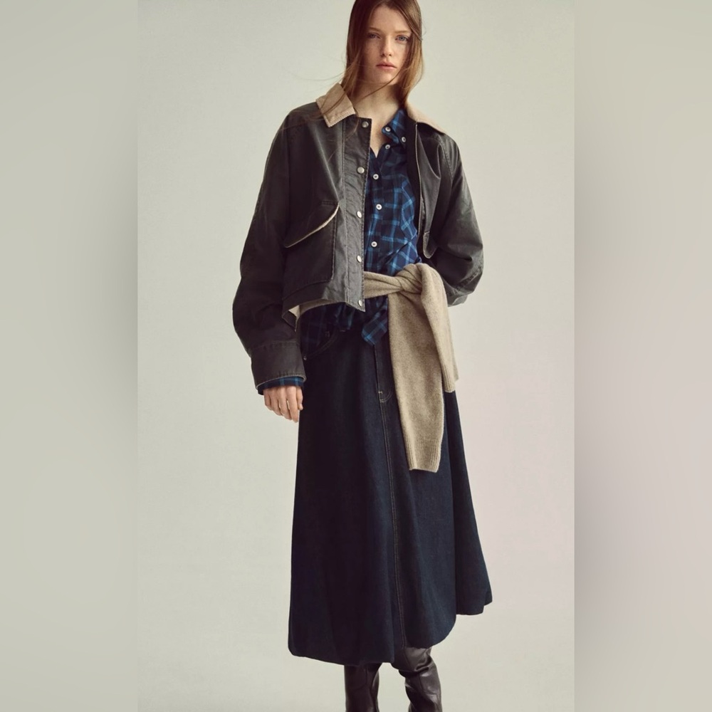 Zara Waxed Cropped Jacket